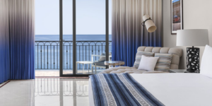 picture of living area in room with sea view balcony