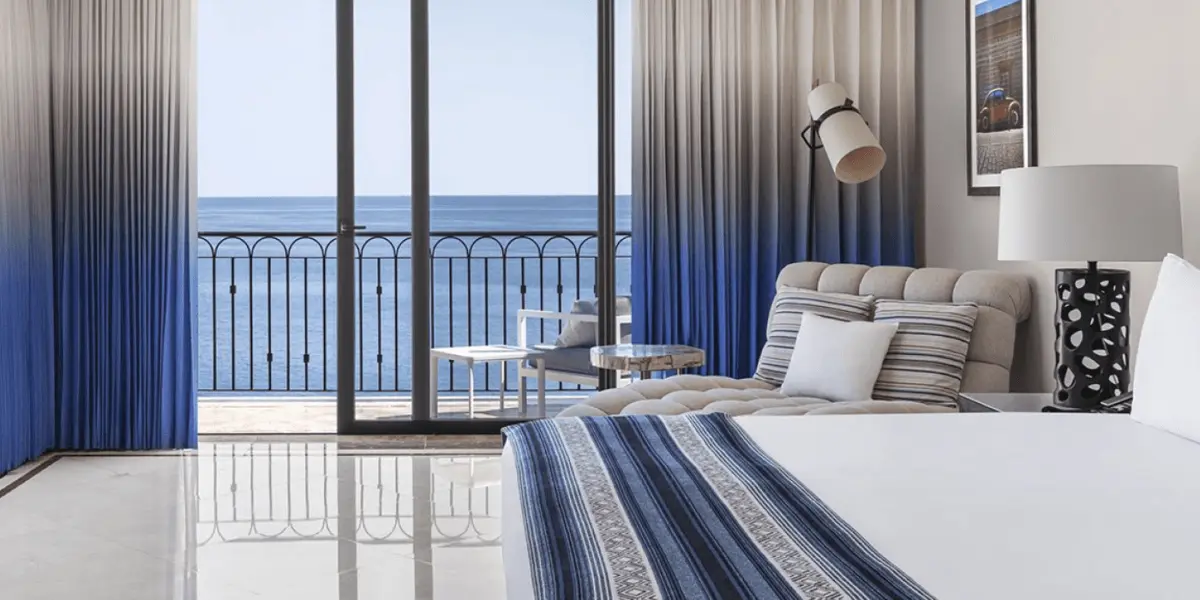 picture of living area in room with sea view balcony