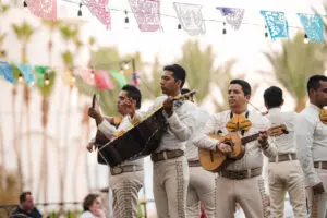 picture of a band playing ukulele