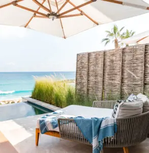 picture of a chair near a swimming pool